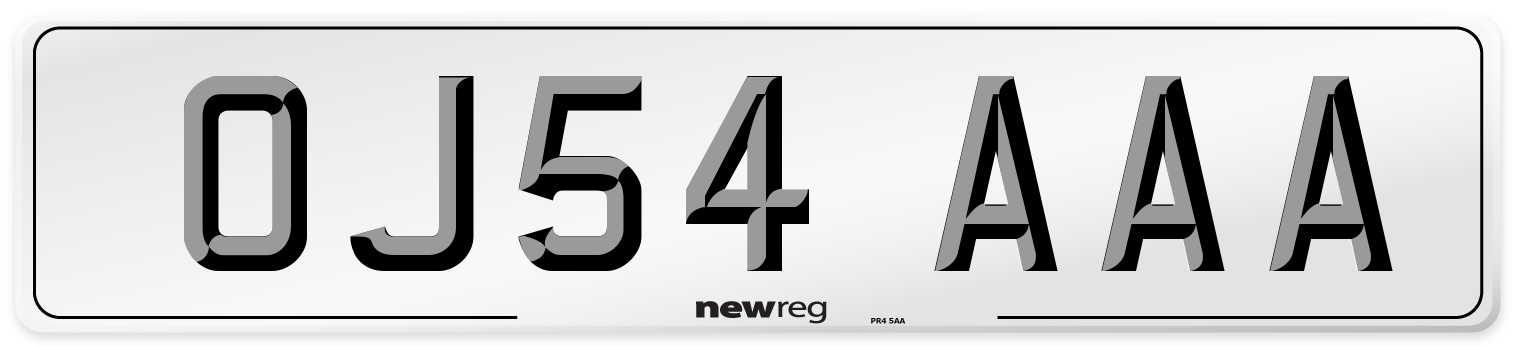 OJ54 AAA Number Plate from New Reg